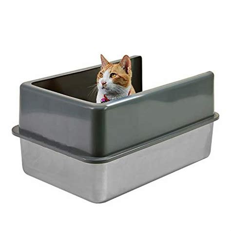 stainless steel enclosed cat litter box|enclosed stainless steel litter box.